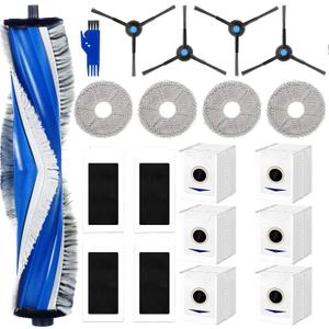 20 PCS Accessories Compatible with ECOVACS, for DEEBOT T30S, Robot Vacuum Cleaner, Replacement Parts Kit with 1 Main Brush, 6 Dust Bags, 4 Mop Pads, 4 Hepa Filters, 4 Side Brushes, 1 Cleaning Brush