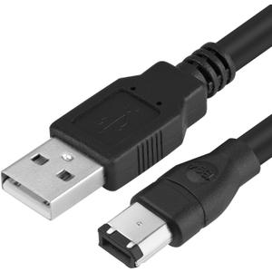 Herfair Firewire to USB Cable 6-Pin IEEE 1394-a Male to USB 2.0 A Male Adapter Cord for Firewire 400 Digital Camera Camcorder Printer Scanner Hard Disk to MacBook Laptop Computer (Black)