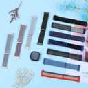 Sport Loop Compatible with Fitbit Versa 4 Fitbit Sense 2 Fitbit Versa 3 Fitbit Sense for Women Men,Soft Nylon Adjustable Breathable Replacement Wristband for Sense/Sense 2/Versa 3/Versa 4 (Black+Grey+Midnight+Black Rainbow)