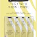 Fussie Cat Tuna with Shrimp Puree, lickable cat Treats, 0.5oz Pouch Pack of 4 (EXP 12/27/27)