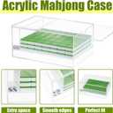 Empty Acrylic Mahjong Case Mahjong Storage Box for American Tiles and Mahjongs Cards Transparent Display Box for Mahjongs Tiles Accessories Supplies (Large,3 Compartment)