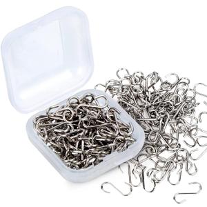 Shappy 100 Pcs Christmas Ornament Hooks for Christmas Tree Small S Hooks for Hanging 0.55 Inch Mini Metal S Wire Hanger Connectors with Storage Box for Xmas Tree DIY Crafts Jewelry (Silver)