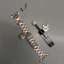 MoKo Thin Band Compatible Apple Watch Band Ultra3/2/1 49mm/Series 11/10/9/8/7/6/5/4/3/2/1/SE3/SE2/SE 46/45/44/42/41/40/38mm,Slim Stainless Steel Wristband Metal Replacement Adjustable Strap (Starlight)