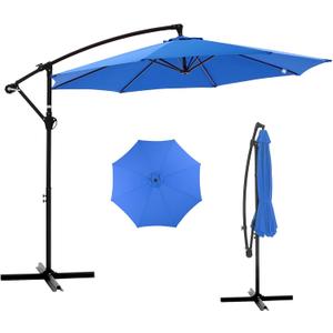 NEWBULIG 10FT Patio Umbrella, Offset Cantilever Outdoor Patio Table Umbrella, UV Protection, Fade Resistant Fabric, Easy Tilt Adjustment for Pool, Deck, Garden, Backyard