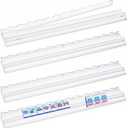 Jongyance 4-Pack Clear Acrylic Mahjong Racks with Pushers(19.7") for American Mahjong Game, Mahjong Accessories