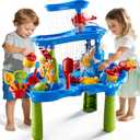 JUKUDAHU 3-Tier Water Table for Kids Ages 4-8 3-5, Sand and Water Table for Toddler with Beach Toys, Outdoor Toys Activity Sensory Play Table, Birthday Gifts for Toddlers 2 3 4 5 6 7 8 Boys Girls