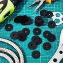 100 Pieces Rubber Washer Heavy Duty Abrasion Resistant Rubber, 1 Od x 1/4 ID x 1/8 Thickness Flat Washer Flat Grommets for Bolts Spacers, Vibration Suppression