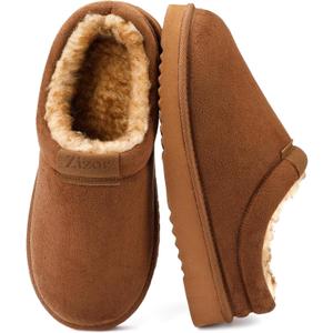 Zizor Men's Fuzzy Cozy Slippers Microsuede Indoor Outdoor Home Comfy Winter Slip On Cute Warm Memory Foam Furry Shoes (8)