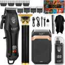 Hair Clippers for Men with LED Display, 4-Piece Cordless Grooming Kit with Hair Clipper, Beard Trimmer, Foil Shaver & Nose Trimmer, Complete Set for Home Barber