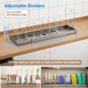 Mustorn Pots and Pans Organizer Under Cabinet, 22" Expandable Food Storage Container Lid Organizers with 9 Adjustable Dividers Pot and Pan Lid Holders Rack Inside Cabinet/Countertop(1 Pack, Gray)