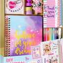 Nollh DIY Journal Kit for Girls - 26 PCS Teen Tween Girl Gifts Trendy Stuff, Stocking Stuffers, Scrapbook Supplies Stationery Set, Art Crafts Kit - Ideal Gifts for 8 9 10 11 12 13 14 Year Old Girl