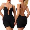 Slimers Backless Shapewear Strapless Bodysuit - Low Back Women Body Shaper : Slimming Built In Bra With Plunge (Large, Black)