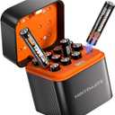 12 Pack Rechargeable AAA Lithium Batteries, 1300mWh 1.5V Output Triple AAA Batteries, 1600 Cycles, LED Indicators, Long Lasting AAA Battery for Household