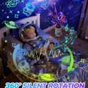 Rocket Night Light Projector for Kids Boys Toddlers Sensory Toys with Music&Films,Nightlight Lamp Astronaut Ceiling Star Projector 360° Rotation&Rechargeable,Birthday Gifts Kids Bedroom Room Decor