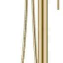 Aolemi Floor Mount Bathtub Faucet Freestanding Tub Filler Standing High Flow Shower Faucets Shower Mixer Taps, Swivel Gooseneck Spout with Cylinder Handheld Brushed Gold