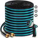 ESOHOSE 25FT Garden Hose, Non-Expandable Kink-Free Flexible Hose with 10 Spray Function Nozzle, Leakproof Lightweight 3/4’’ Brass Connector High Pressure Flat Water Pipe for Outdoor Yard Lawn