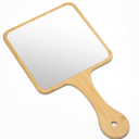Handheld Mirror,Natural Bamboo Hand Mirror with Handle,Cute Hand held Mirror for Shaving Single-Sided Portable Travel Vanity Mirror for Men & Women