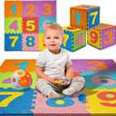 TOYVELT Foam Play Mat for Baby Kids 12x12-10 Interlocking Foam Puzzle Floor Mat Tiles EVA Non Toxic for Crawling, Exercise, Playroom, Play Area, Baby Nursery - Numbers