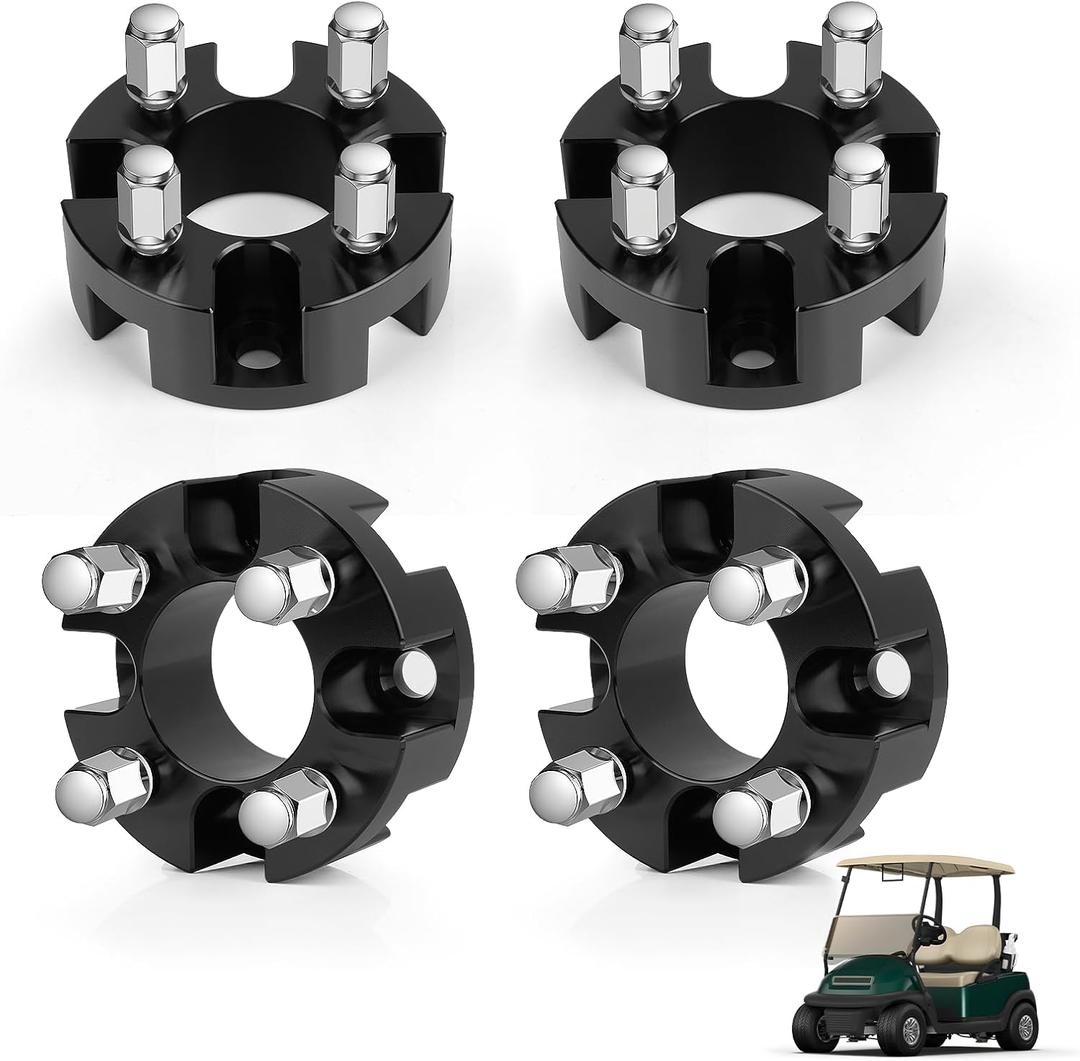 Panglong Universal Golf Cart Wheel Spacers Kit with Lug Nuts-2inch, Wheel Spacers Kit Suitable for Yamaha, Club Car, EZGO Golf Cart with Wheel for 4x4' Bolt Pattern,69.85mm Hub Bore and Studs(4 Pack)