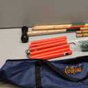 GOTHINK 4 Players Croquet Set with Wooden Balls for Adults & &Kids - Summer Outdoor Games for School Field Day Lawn Backyard Activity - 30Inch Wooden Mallets,Colored Ball, Wickets, Stakes