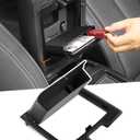 Savadicar One-Touch Hidden Storage Organizer Compatible with 2011-2018 Jeep Wrangler JK JKU, Center Console Concealed Box for Secret Extra Space, Interior Armrest Accessories, Black