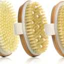 Dry Brushing Body Brush, 3 Pack Wooden Body Brush with Soft and Stiff Bristle, Exfoliating and Cellulite Body Scrubbers, Improving Blood Circulation, Suitable for All Kinds of Skin