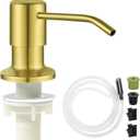 Soap Dispenser for Kitchen Dish Sink Built in Soap Dispenser Pump Gold with 47" Extension Tube Kit