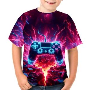 Boys Girls 3D Graphic Tees Unisex Short Sleeve T Shirt Novelty Neon Shirts for Boys 5-14 Years