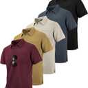 SCODI 5 Pack Mens Pocket Polo Shirts Short Sleeve Multipack Golf Shirt for Men Moisture Wicking Casual Athletic Work T-Shirts (L)