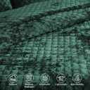 Luxury Soft Velvet Quilt Set King Size - Lightweight Velvet Bedding Set for All Season, Oversized Bedspread Coverlet Comforter Set with 2 Pillow Shams, Green, Diamond