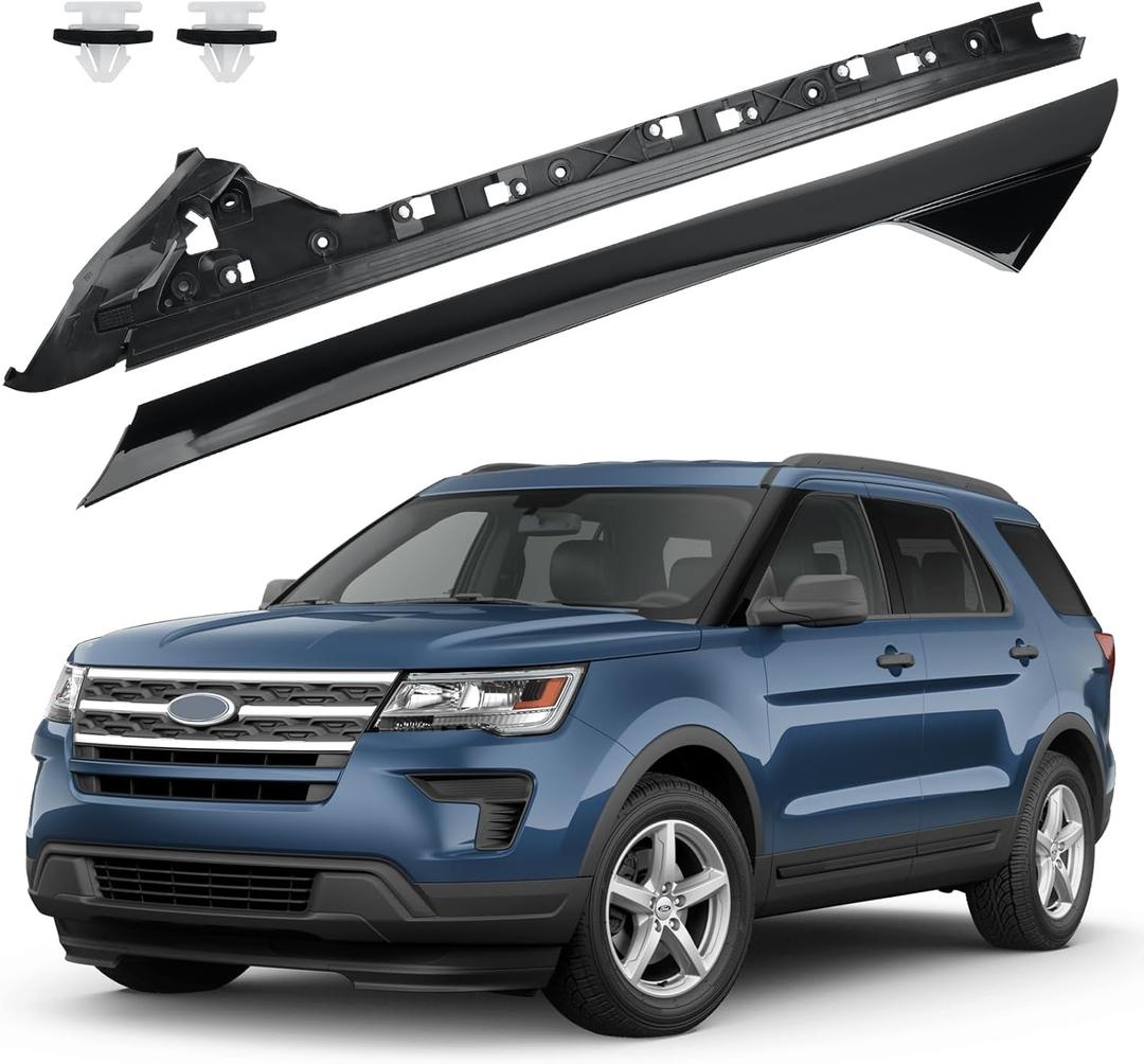 Windshield A-Pillar Molding Trim Kit Compatible with Ford Explorer 2011-2019,Front Outer & Inner Right Passenger Side,BB5Z7803144AA BB5Z-7803136-AA BB5Z7803136BA BB5Z-7803144-AA 926-451