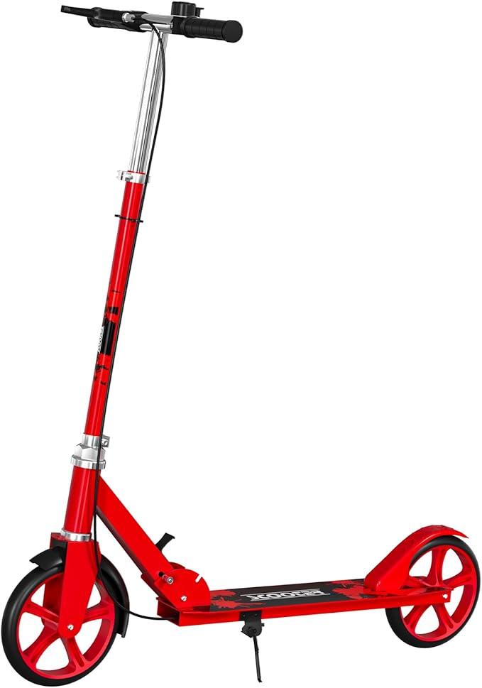 FREEDARE Kick Scooter for Kids & Adults Ages 8+, Foldable Teen Scooter with 2 Big 8-inch Wheels and 4-Level Adjustable Handlebar, Max Load 220 LBS (White)