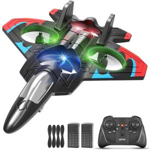 Foam Remote Control Airplanes, RC Planes for Kids Adults 8-16, RC Airplane Fighter Jet with Light, 360 Flip Fighter Jet Toys, Stunt Roll, Airplane Toy Gifts for Kids Boys