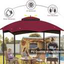 10x12 Replacement Gazebo Canopy Top Cover, Double Tiered Waterproof Canopy Roof for Lowe's Allen Roth Gazebo #GF-12S004B-1(Red)