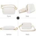 2 x Waist Belt Bag Fashion Fanny Women and Men Gift Waist Pack With Adjustable Strap For Travel Running Hiking Walking Off White
