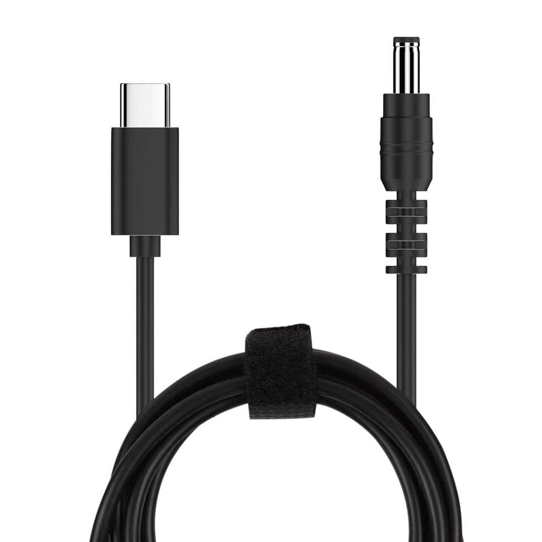 USB C to DC 5.5mm x 2.1mm Power Cord, 5ft USB Type C Input to DC 12V Output Power Charging Cable, Work with PD Charger and PD Power Bank. Output 12V 3A Max. Portable for travel, study, outdoor test.