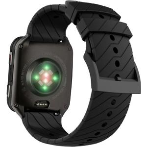 Abanen Quick Release Silicone Watch Band for Garmin Venu X1, Soft Sport Strap with Secure Stainless Steel Buckle Compatible with Fossil Men's Nate (Black)