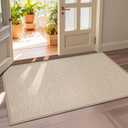LEKEEPGO Door Mat 36"x59", Non Slip Door Mat Indoor Entrance, Rubber Backing Front Indoor Door mats Washable Absorbent Low-Profile Doomat Large Entryway Entry Resist Dirt Inside Door Mats, Khaki, 3' x 4'11"