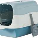 Cat Litter Box, Hooded Cat with Lid Fully Enclosed Cat Toilet Removable Sandbox Kitty Litter Tray with Front Door Flap for Small Cat Pet Kitty Accessories,19.69" L x 13.39" W x 12.99" H