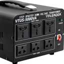Yinleader 5000W Voltage Converter Transformer Step Up 110V-120V to220V-240V or Step Down 220V to 110V AC Power Converter w/US Standard Power Cord,Circuit Breaker Protection