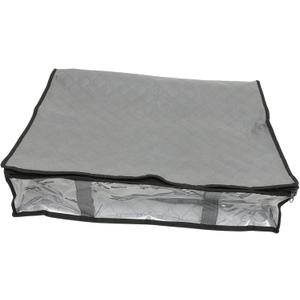 Ciieeo Nonwovens under Bed Storage Bin Foldable Organizer for Bedding and Clothing Dust Quilt Storage Bag Compact Design for Space Saving Black Small (60X45X15CM, Grey)