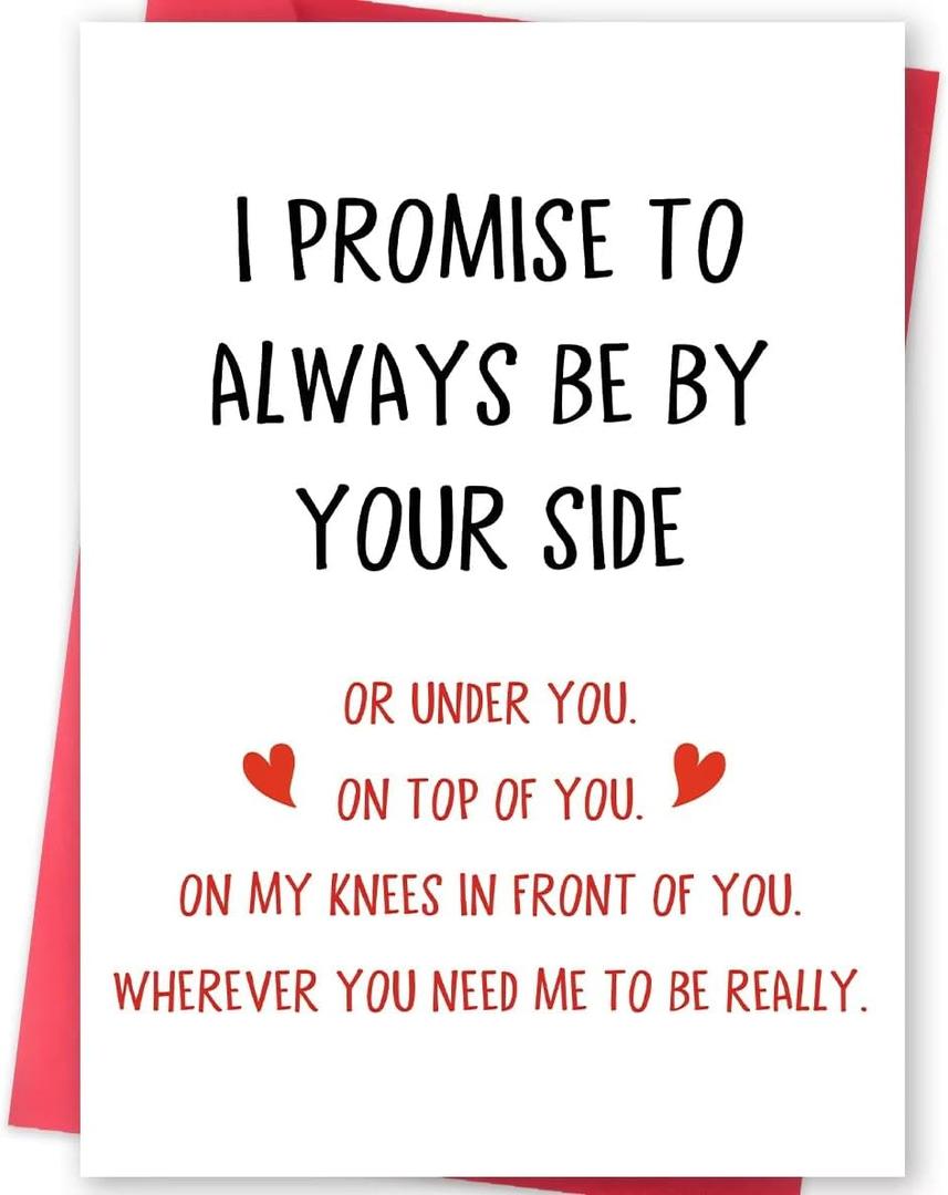 3 x Missonemi Funny Valentines Day Gifts for Him Her, Valentines Day Card for Men Women, Naughty Anniversary Birthday Card for Boyfriend Husband Fiance Girlfriend Wife Fiancee, I Promise to Always Be by Your Side