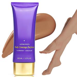 Tattoo Cover Up Makeup, Body Coverage Perfector Waterproof for Leg & Body Makeup, Bruise Scar Make up Tattoo Concealer Skin Full Coverage with Long Lasting 3.5oz, Bronze Radiance