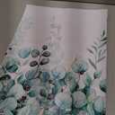 Green Eucalyptus Leaves Valance for Windows, Window Treatment Watercolor Curtains Rod Pocket Sheer Small Short Valance for Kitchen Bathroom Laundry Basement, 54Wx18L inch