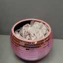 NPW Pink Disco Ball Ice Bucket Mirrored Cocktail & Champagne Ice Bucket for Parties, Girls Night & Bachelorette (EXP 11/22/35)