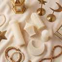 Yinkin 5 Pcs Ramadan Mubarak Scented Soy Candles Eid Islamic Muslim Home Decorations Ramadan Mosque Shaped Pillar Candles Set Gift for Islam Eid Muslim Festival Home Decor, 5 Design