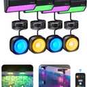 Enhulk Solar Pool Lights with RGBW APP Control,IP68 Waterproof Smart Solar Power Pool Lights for Above Ground Pool,Led Pool Lights for Inground Pool, Pond, Patio
