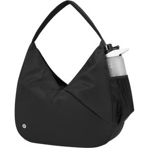 Ceneda Large Gym Bag for Women Sports Duffel Bag with Hidden Yoga Mat Holder & Shoe Compartment Workout Dance Tote Bag with Wet Pocket Overnight Weekender Bag for Travel Yoga (Black)