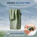 Tian qing Microfiber Travel Towel Set, 2 Piece, Quick Dry Camping Towel, Lightweight,Fast Drying Soft Towel for Beach,Backpacking Hiking Gym Yoga Swimming (Army Green, Medium)