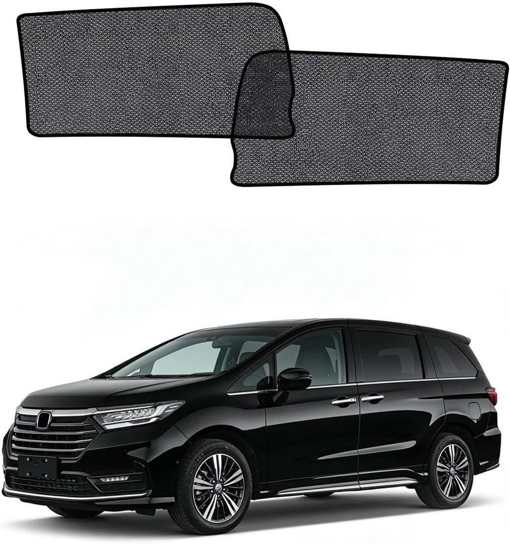 Car Window Shades for Honda Odyssey(2022-2025), 2-Pack Rear Window Sun Shades for Baby Breathable Mesh, UV & Heat Blocker, Privacy Protection for Camping, Travel, Sleep & Nursing